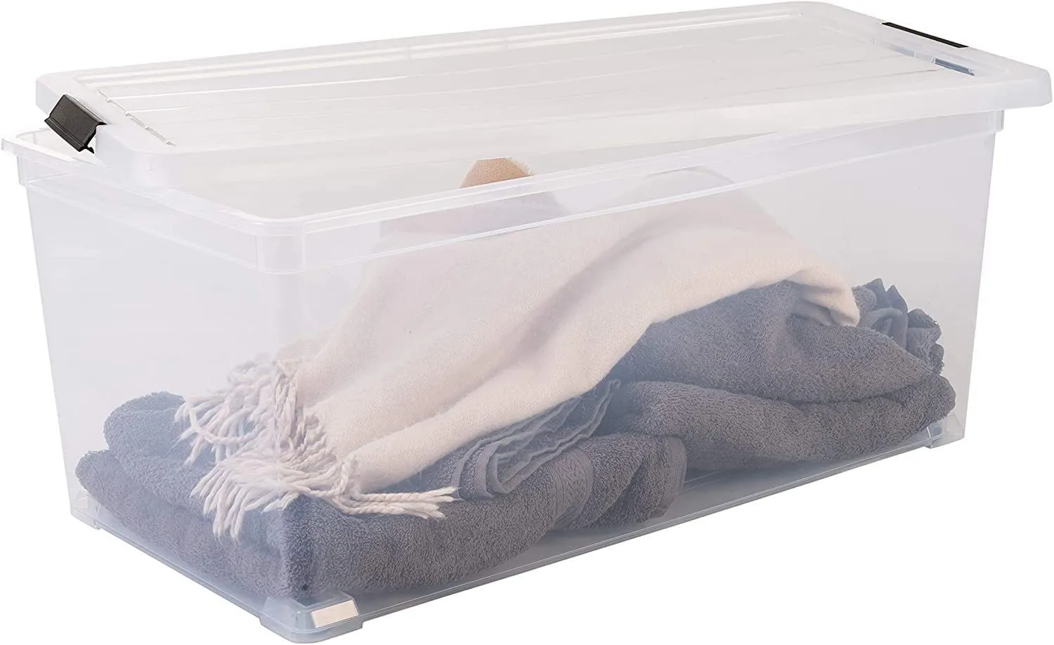 Iris Ohyama NCS-420 Box 70L 3er-Set transparent mit Rollen