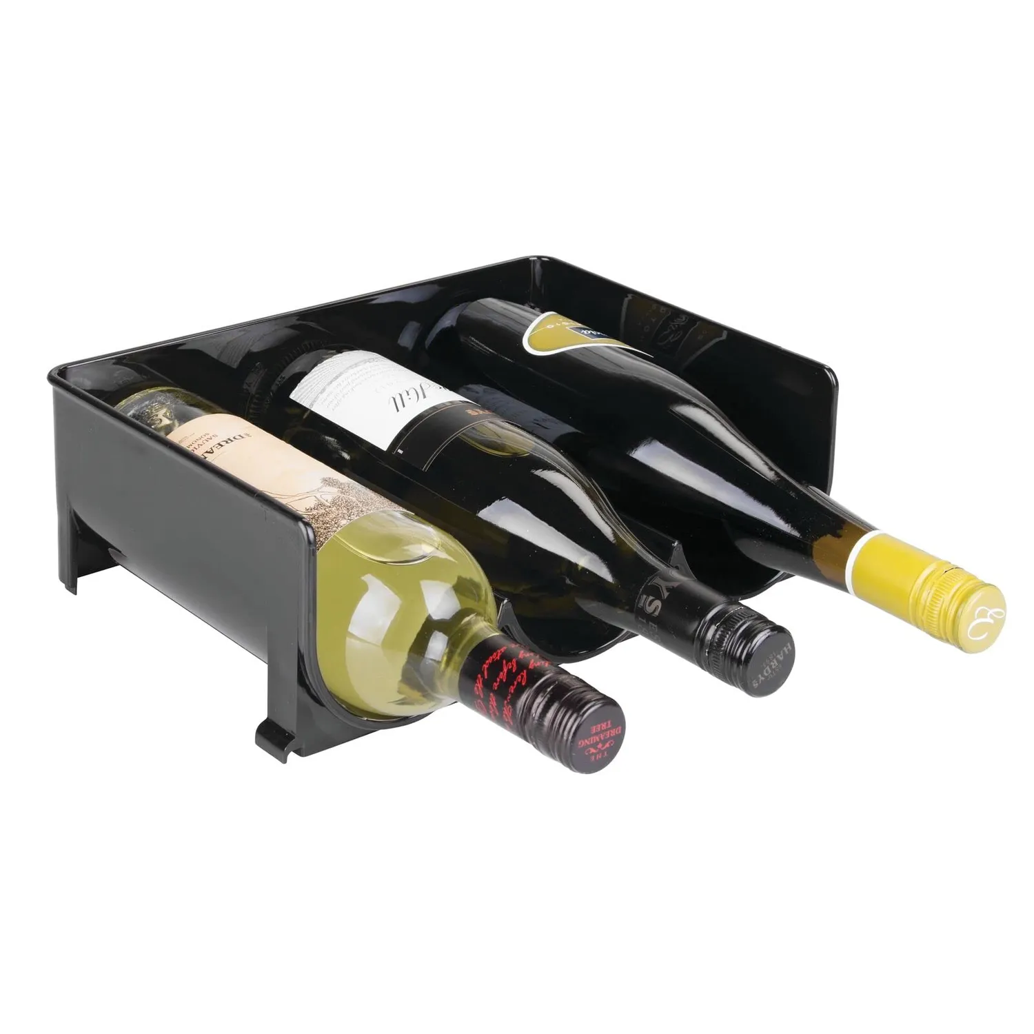 mDesign Weinregal 4er-Set schwarz für 12 Flaschen liegend