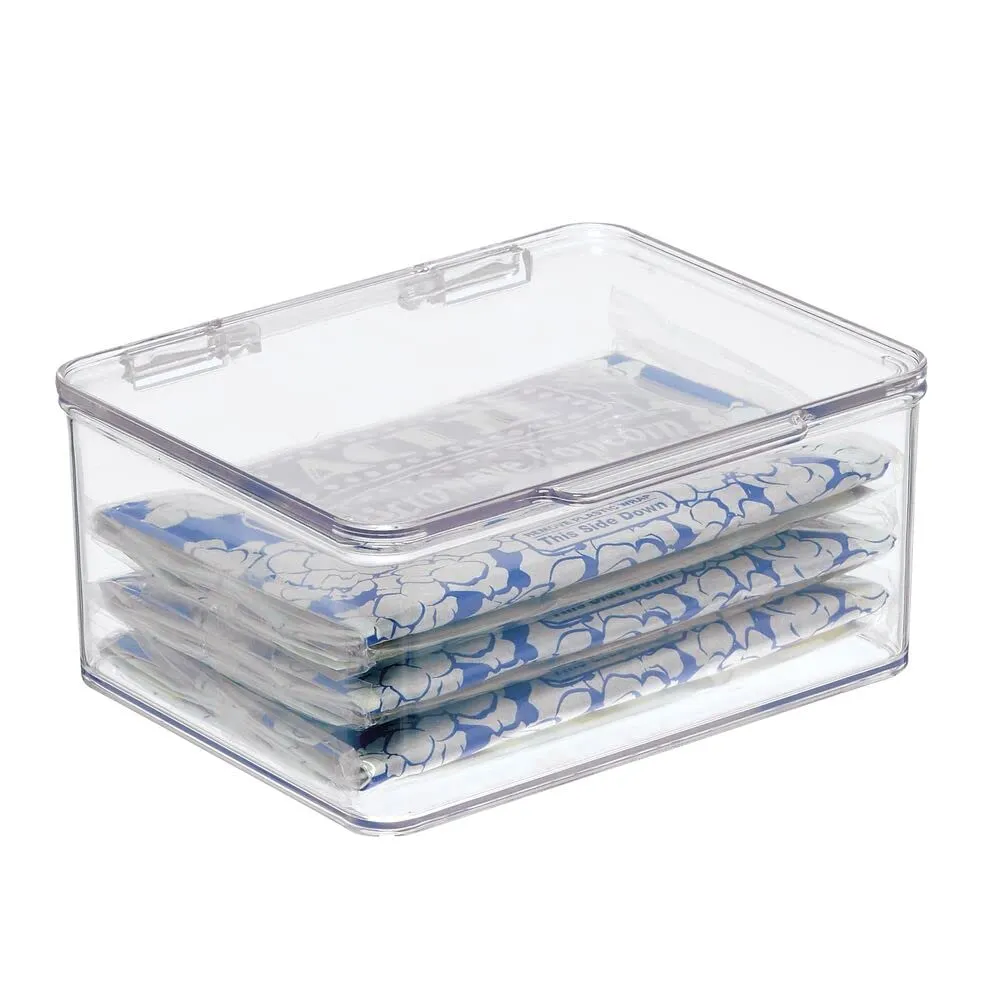 mDesign 2er-Set Küchen Organizer Box transparent Deckel