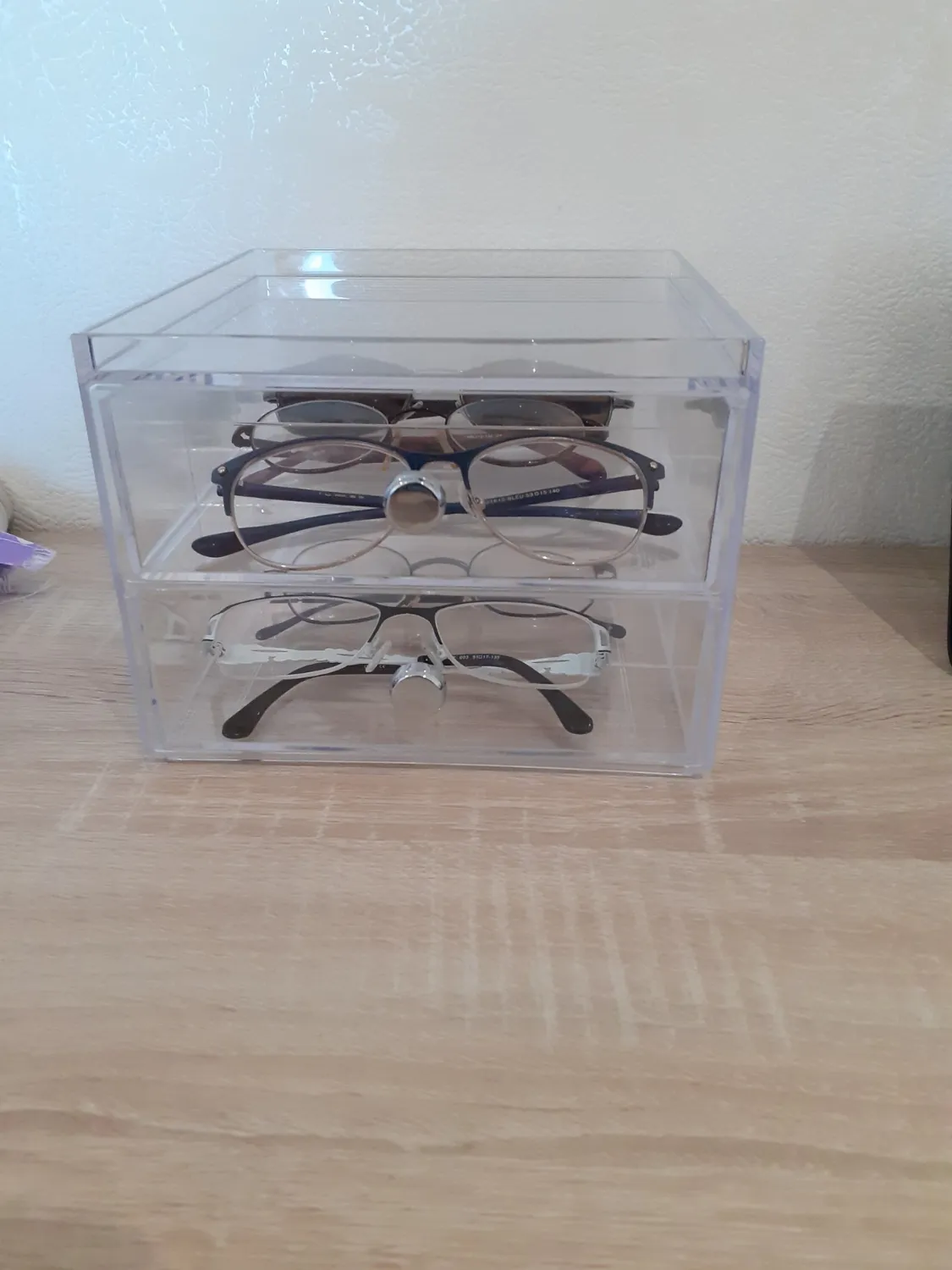 mDesign Brillenbox 2 Schubladen weiß-transparent Aufbewahrung