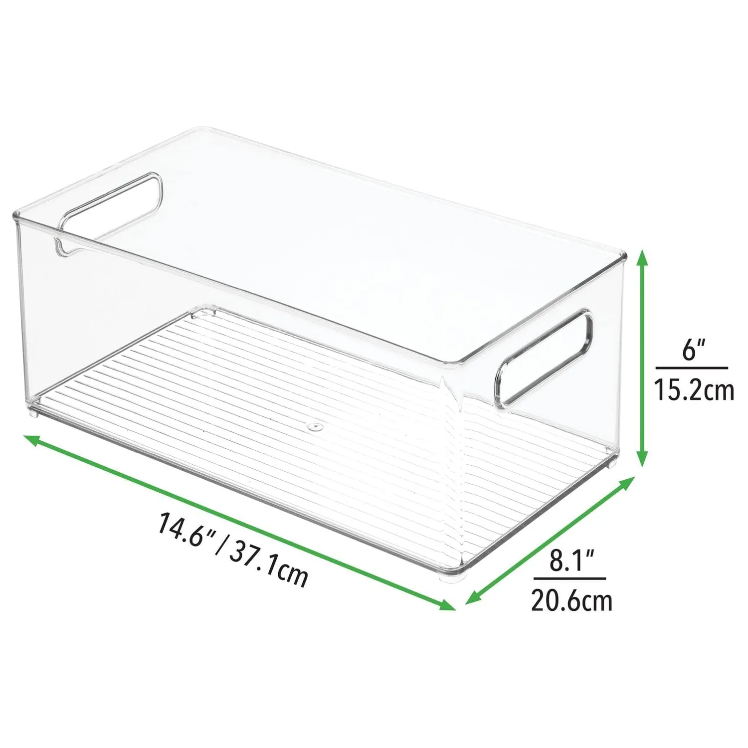 mDesign Aufbewahrungsbox transparent Griff 38cm Küche