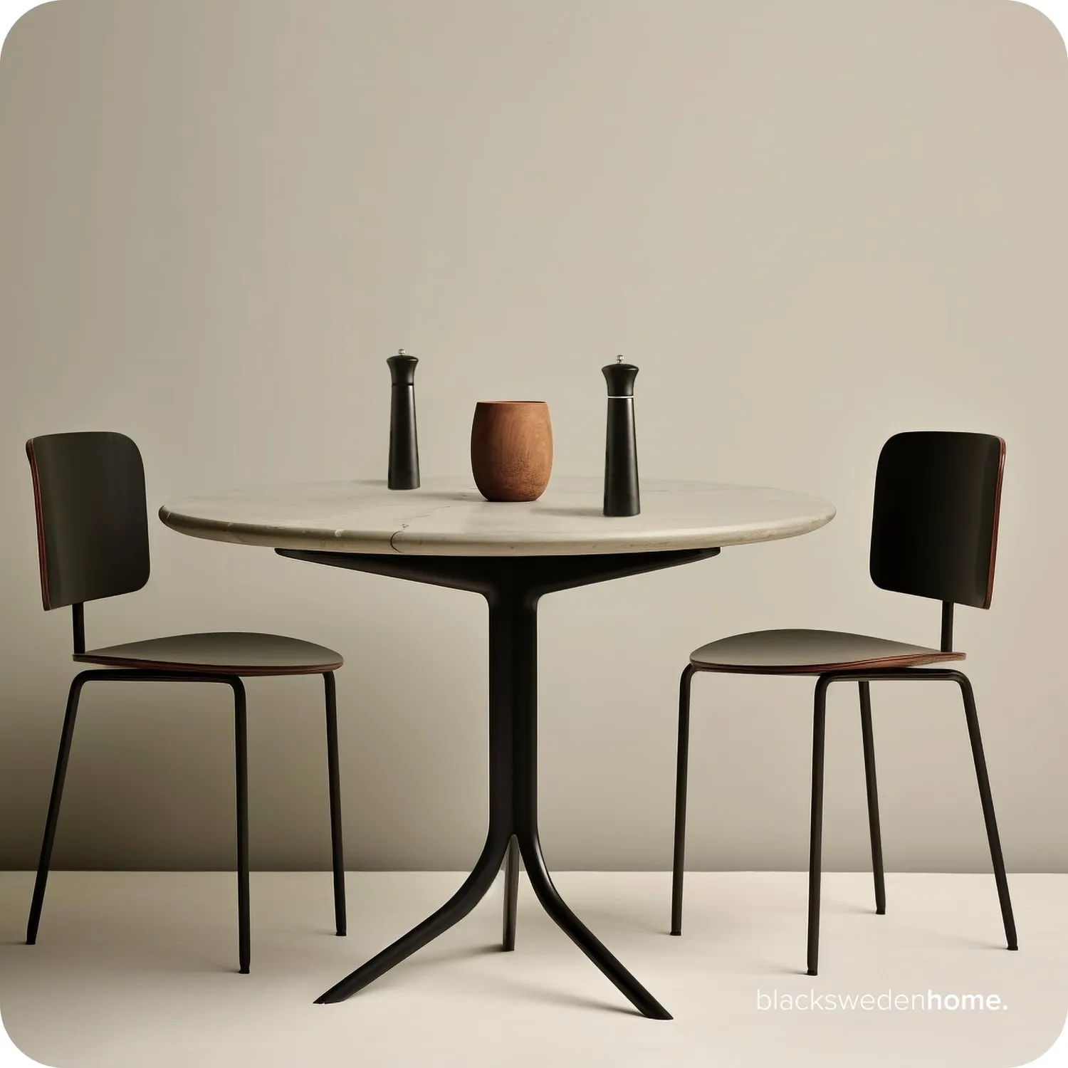 Black Salz-Pfeffer-Mühlen-Set Schwarz Holz 22cm Keramik 2 Stück