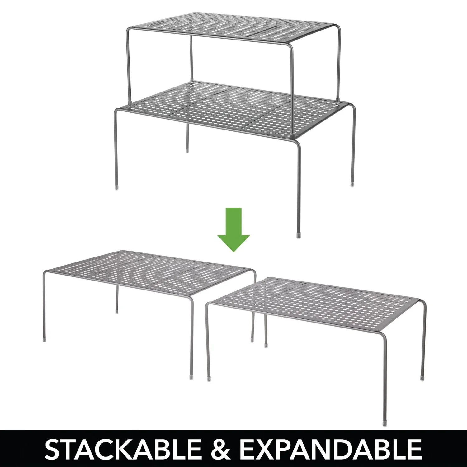 M Design Regaleinsatz Metall Grau ausziehbar 64,8 cm Geschirr