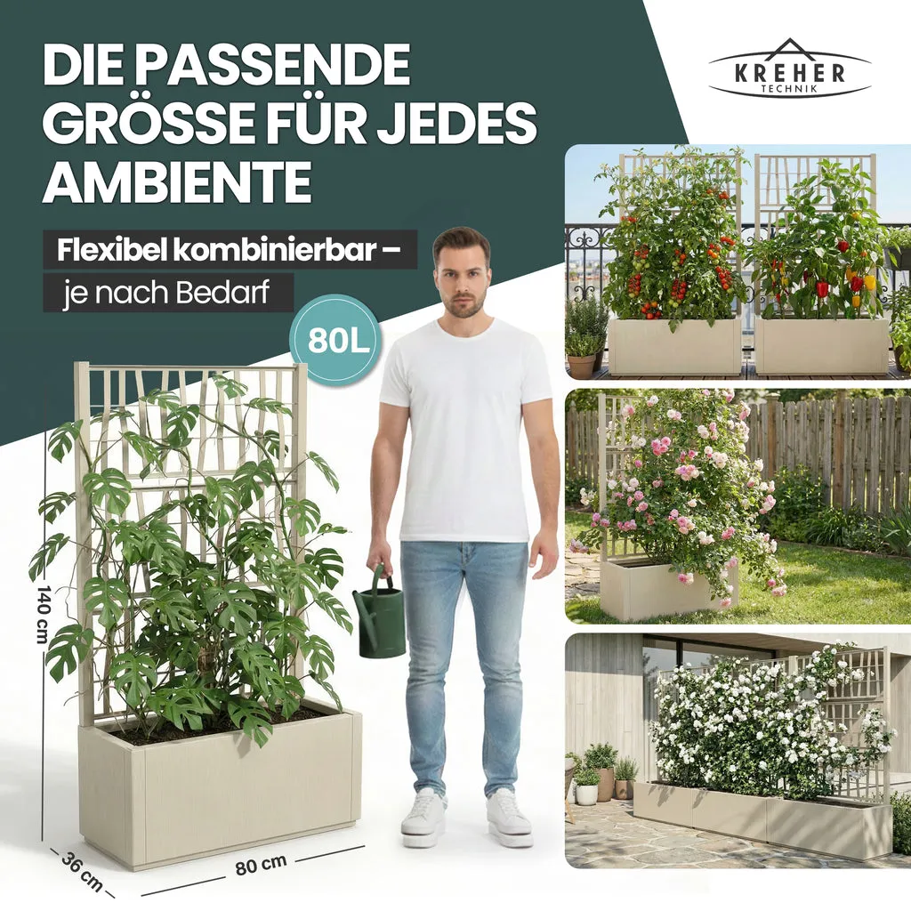 Kreher Ethica XL Spalier Pflanzkasten 2er-Set Beige 80 Liter