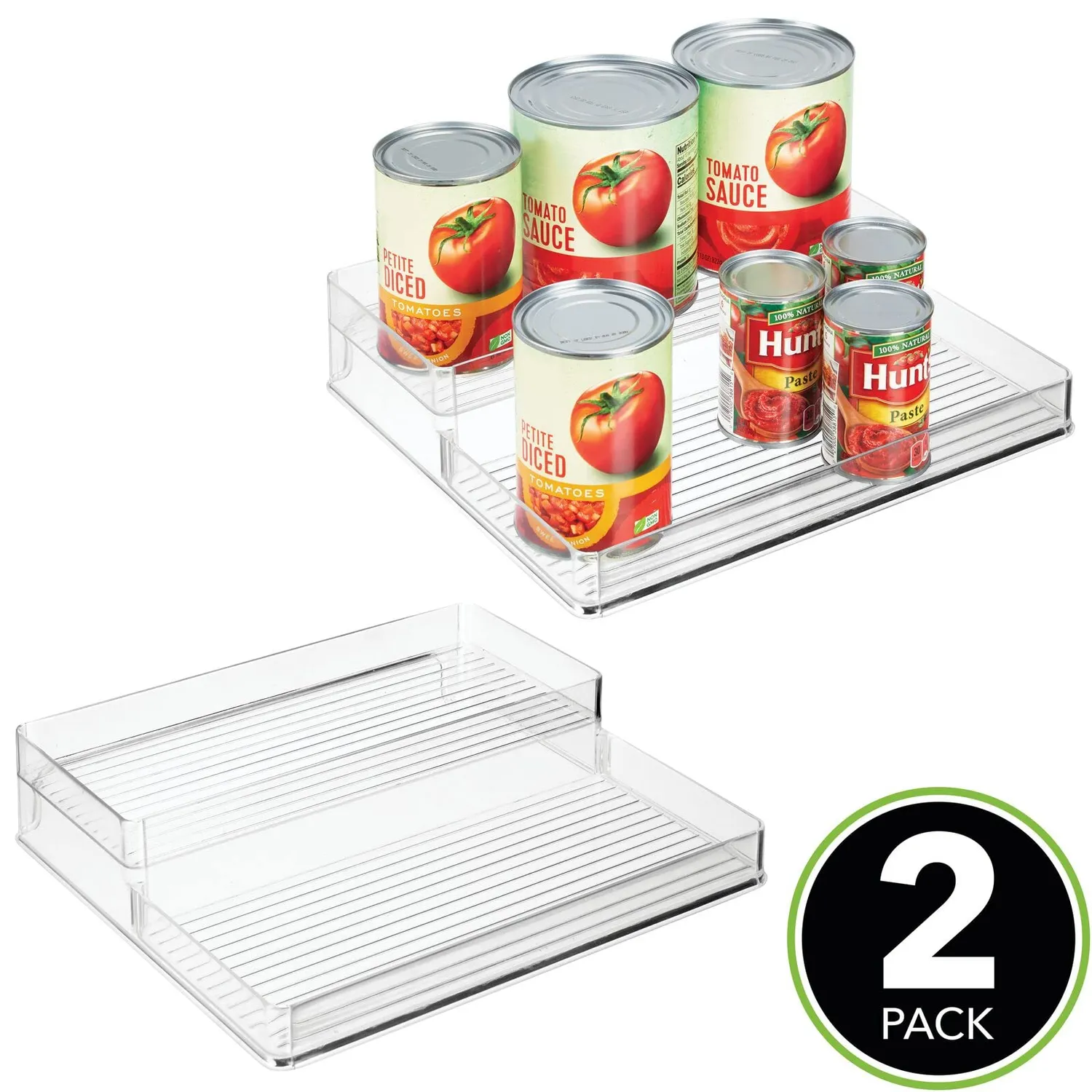 mDesign Gewürzregal 2er-Set transparent 2-stufig Küche