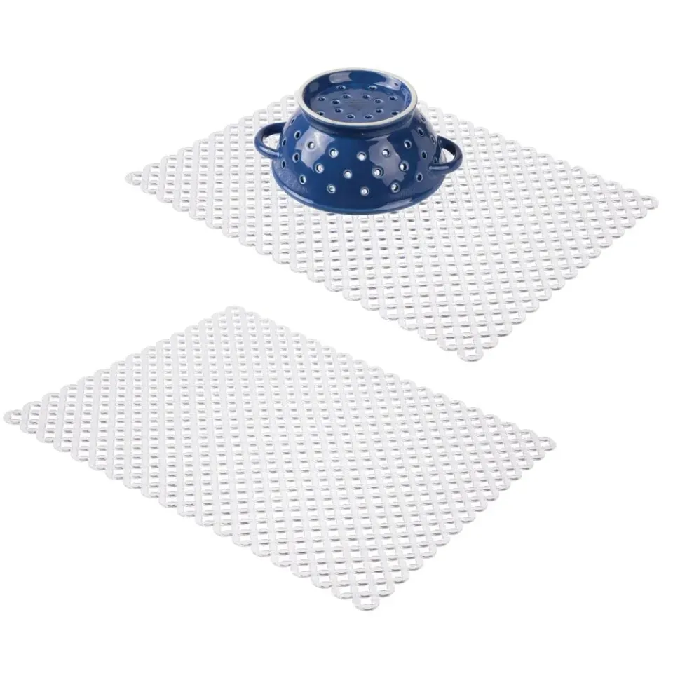 mDesign Spülbeckeneinlage Abtropfmatte 2er-Set durchsichtig