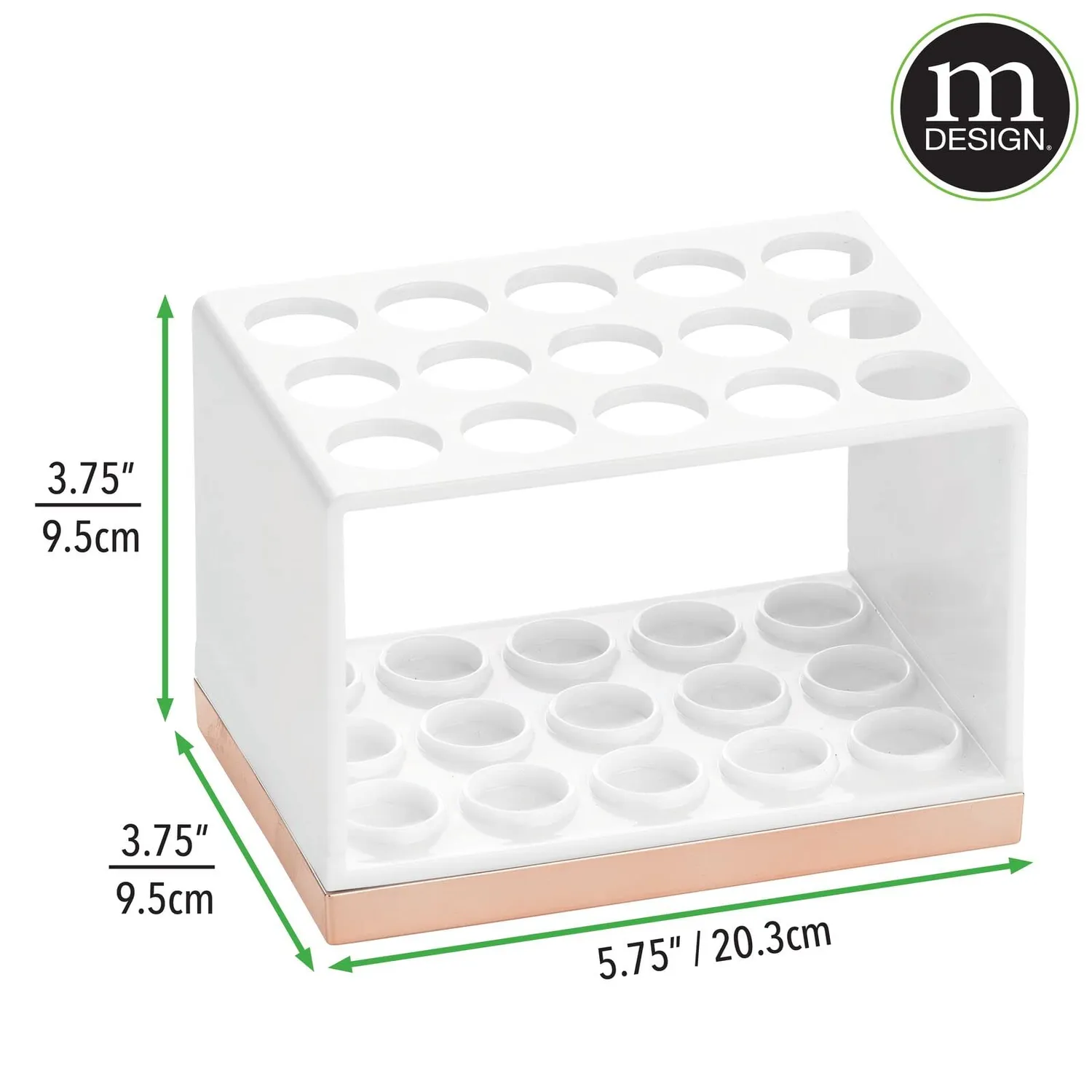 mDesign Kosmetik Organizer 15 Fächer weiß-rotgold für Make-up