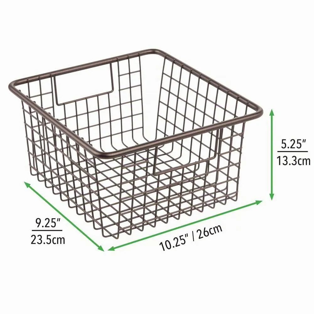 M Design Farmhouse Drahtkorb 4er-Set bronze 26 cm mit Griffen
