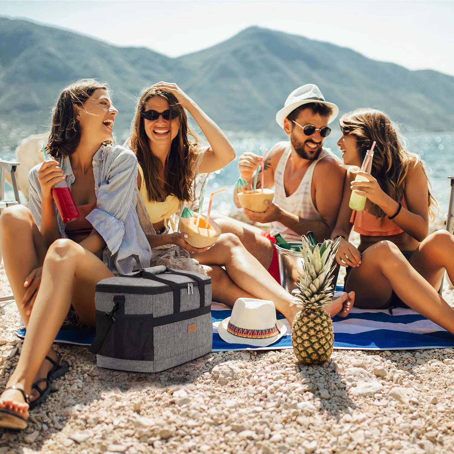 Lifewit Large Lunch Cooler Kühltasche 30L Grau isoliert