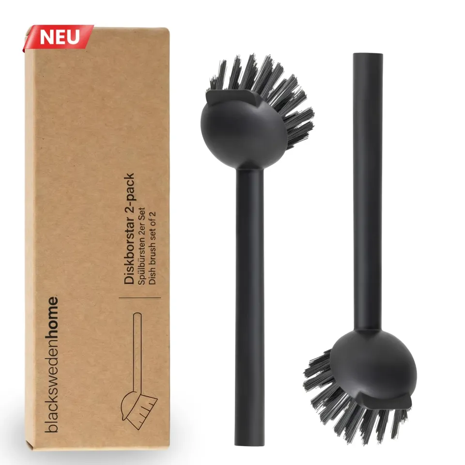 blackswedenhome Spülbürste Geschirrbürste schwarz 2 Stück hart