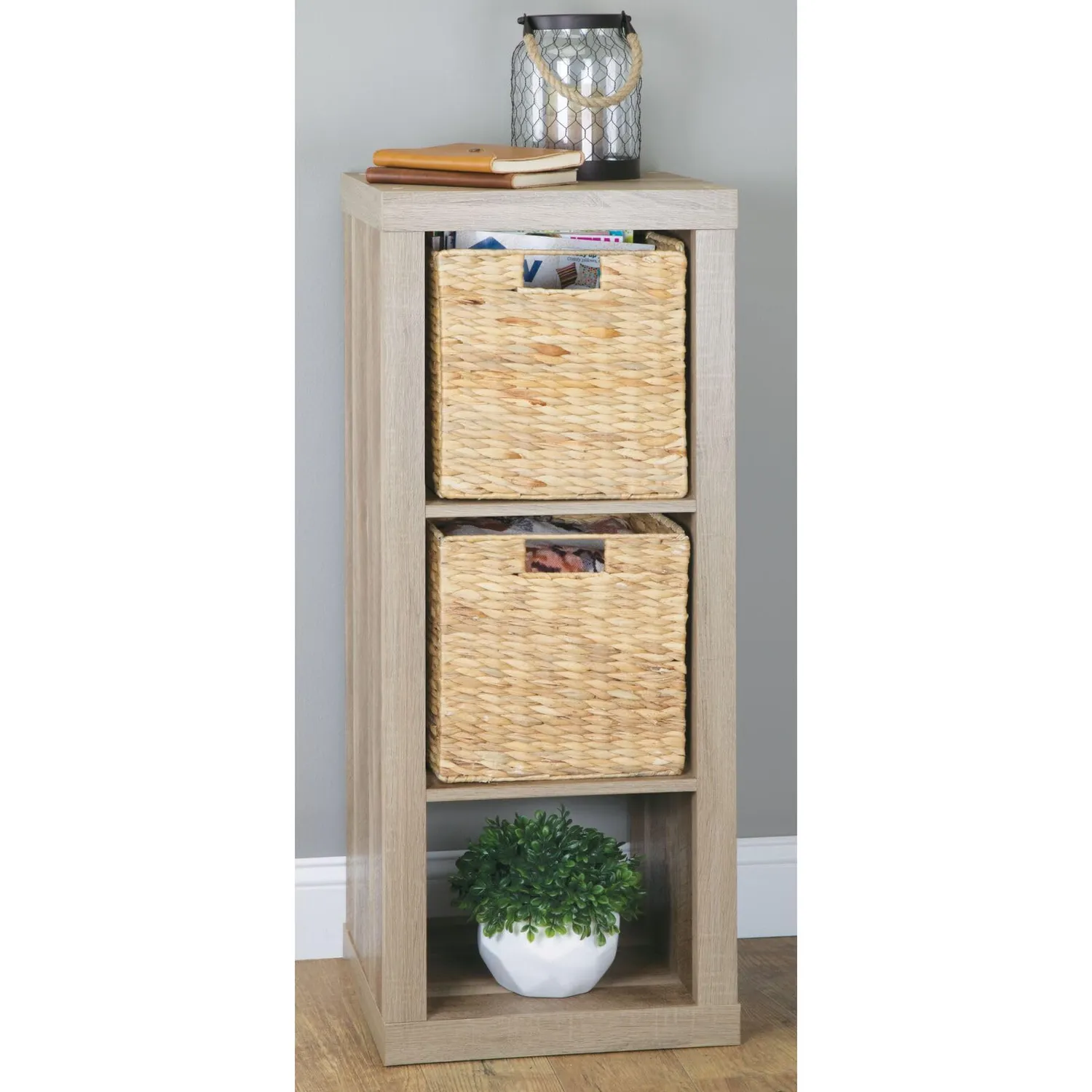 mDesign Aufbewahrungskorb Wasserhyazinthe 2er-Set natur 26,7cm