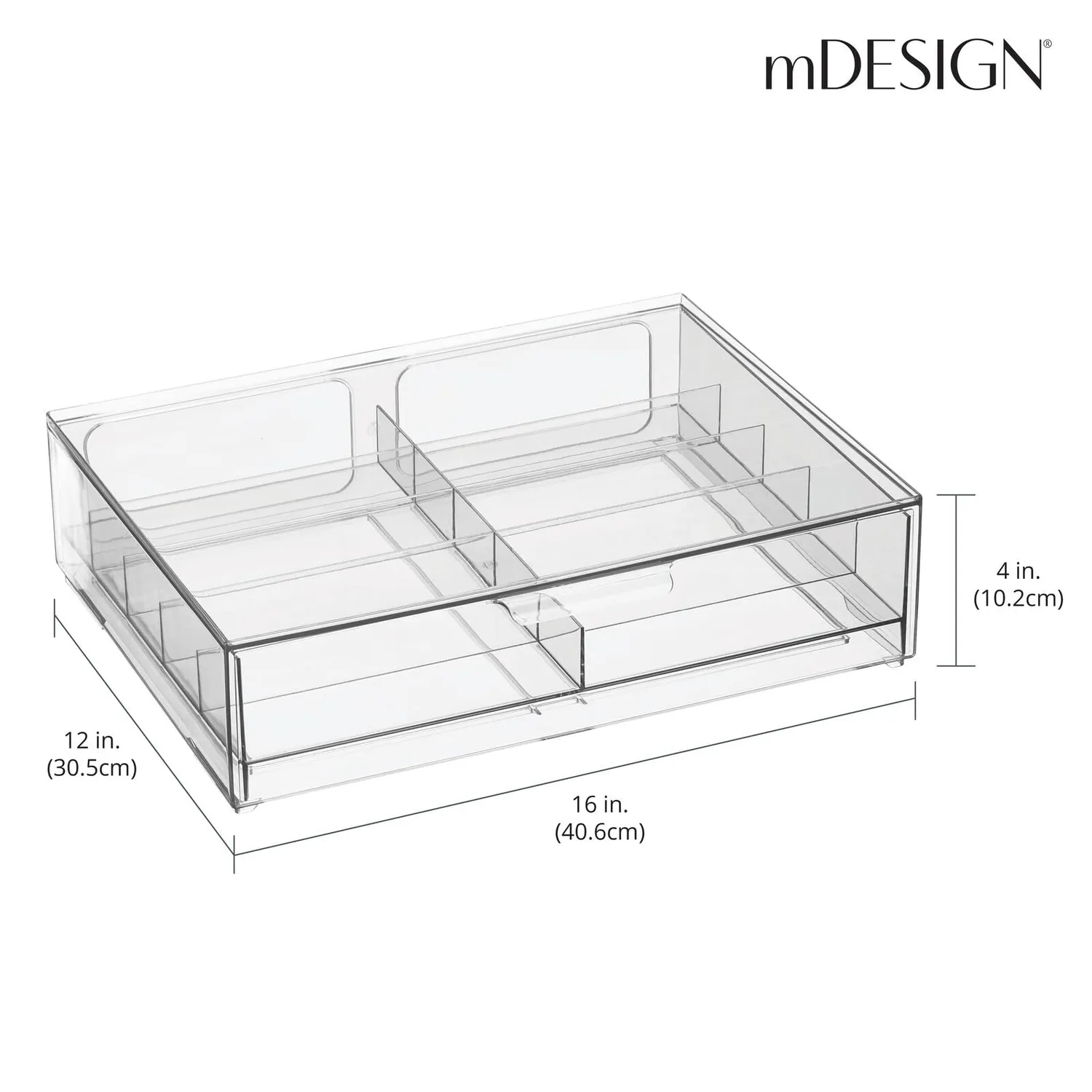 mDesign Brillenaufbewahrung 2 Schubladen weiß transparent
