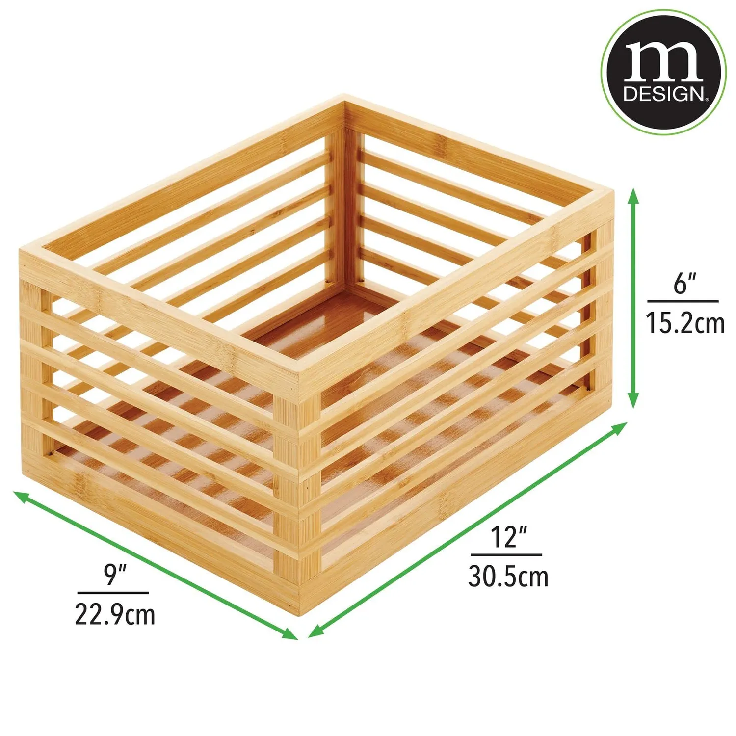 mDesign Küchen Organizer Bambus 6er-Set natur 30,5 cm