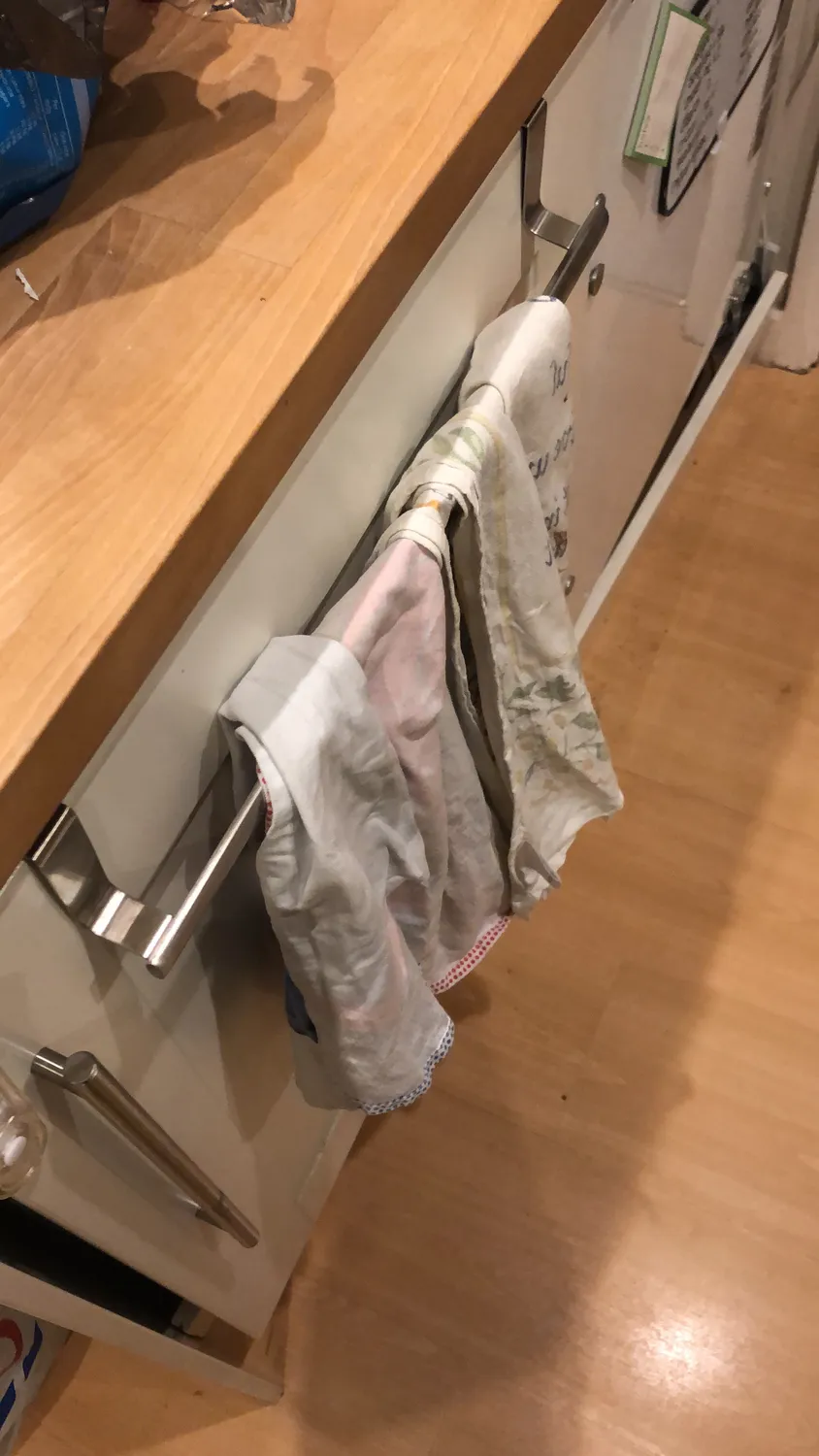 mDesign Handtuchhalter ohne Bohren Küche silber Tür