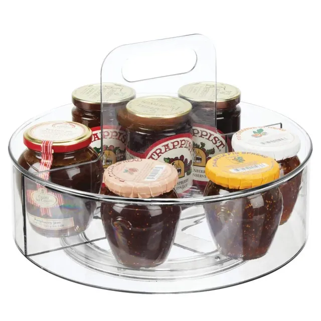 mDesign Lazy Susan Gewürzregal drehbar transparent 2 Fächer