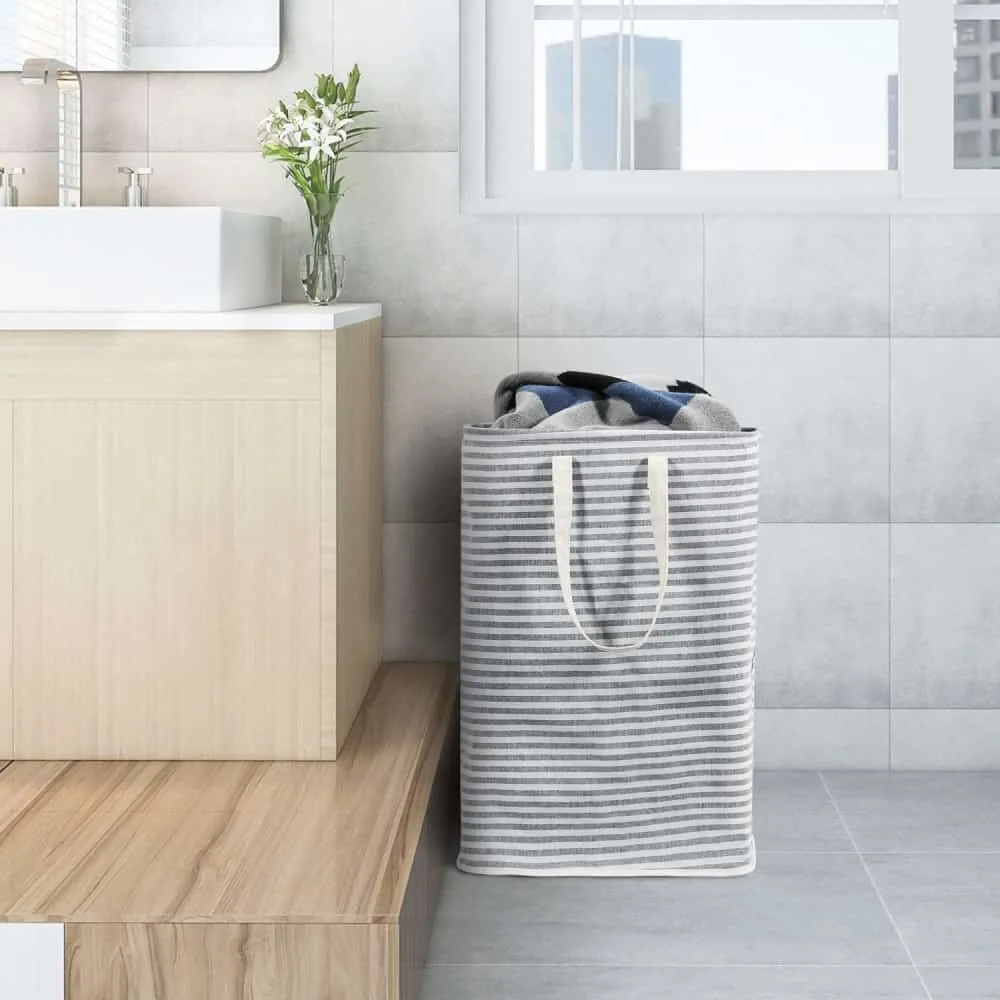 Lifewit Wäschekorb 100L 2er Set faltbar grau mit Griffen