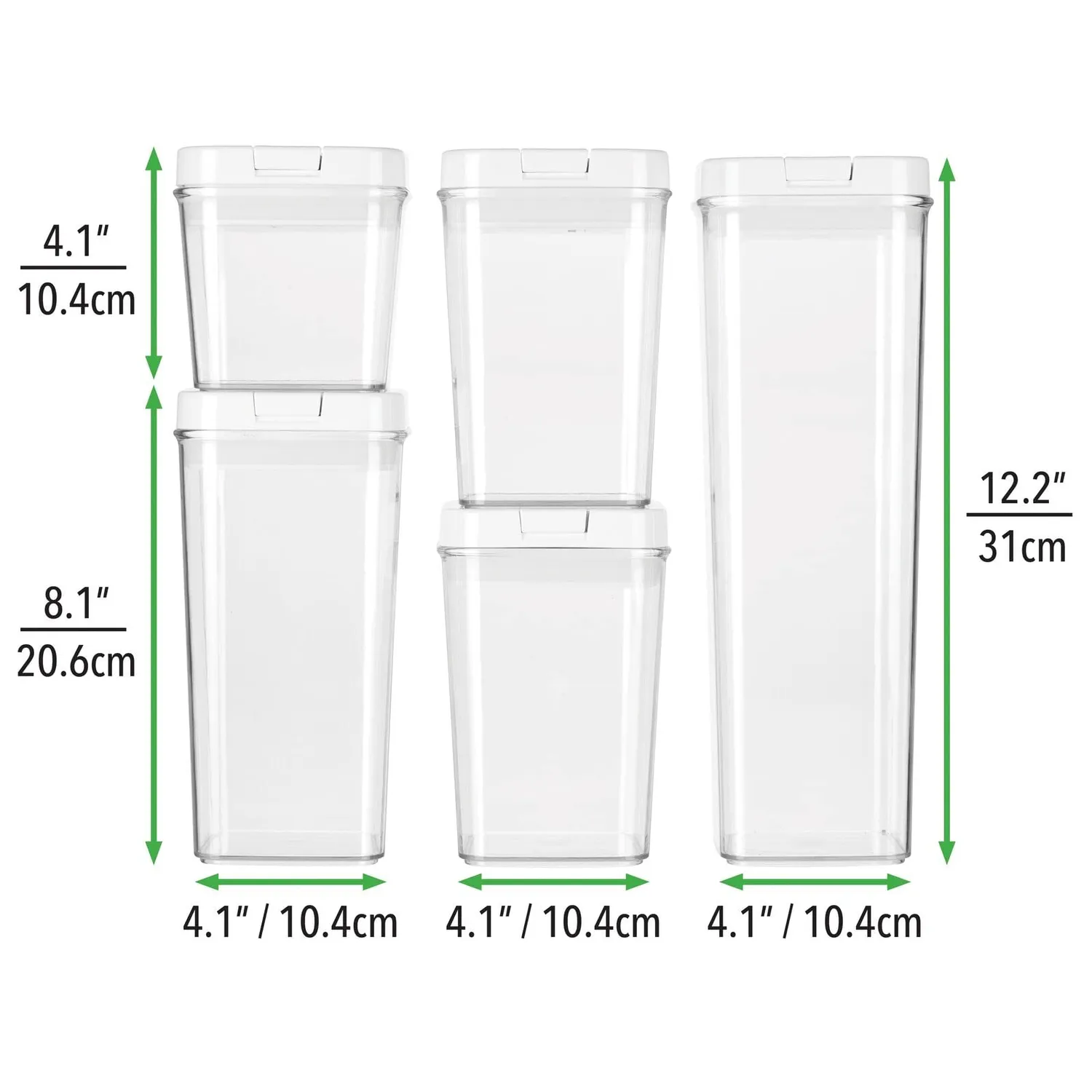 mDesign Vorratsdosen Set 5er transparent luftdicht BPA-frei