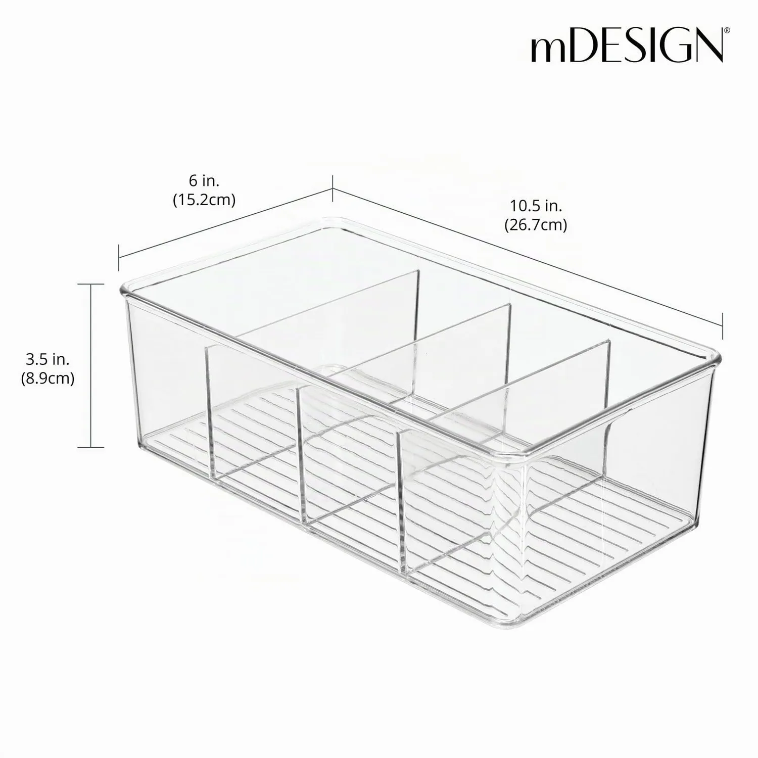 mDesign Aufbewahrungsbox 4 Fächer 2er-Set transparent