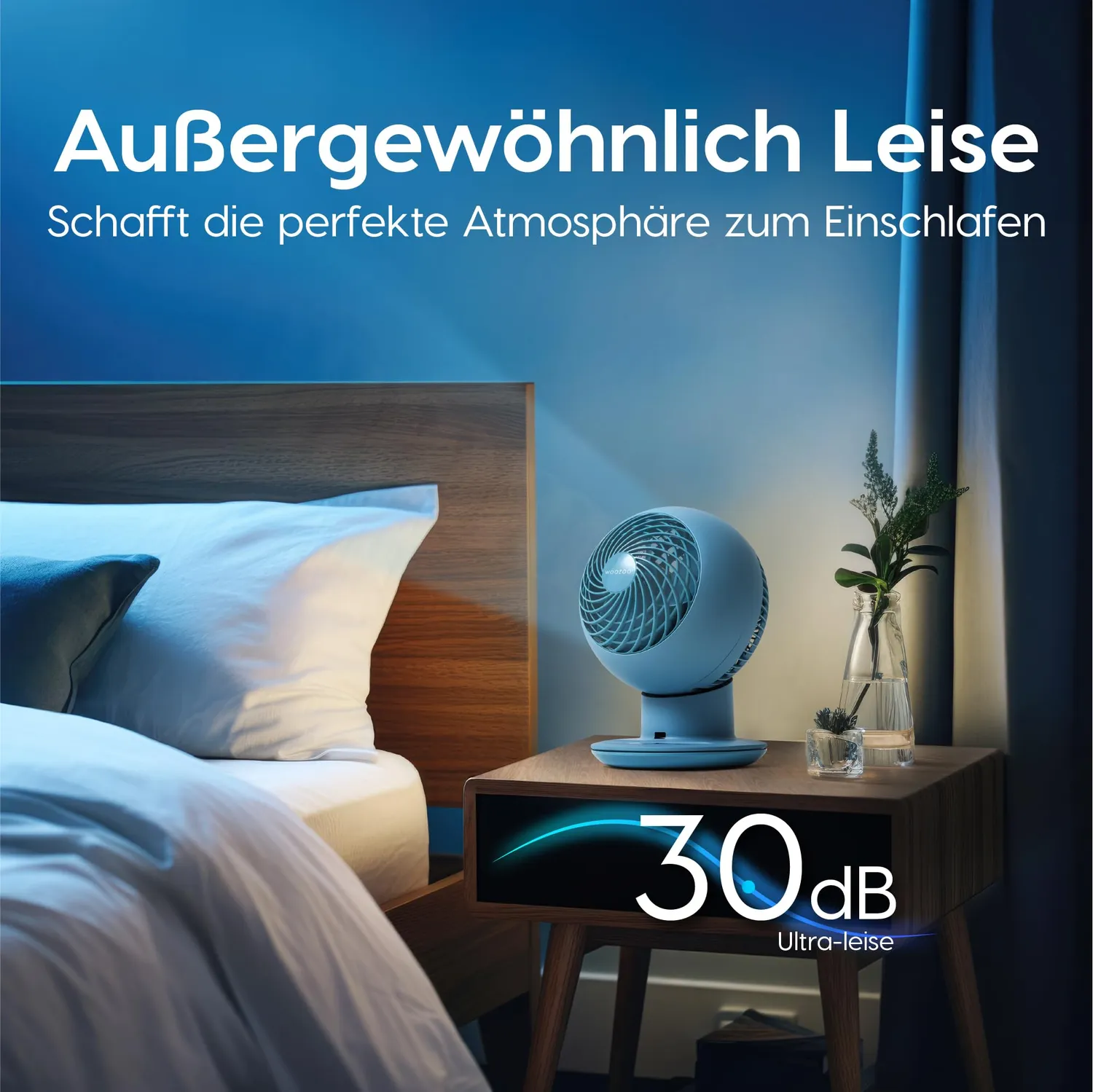 Iris Ohyama Woozoo PCF-SC15T Tischventilator Mattblau leise