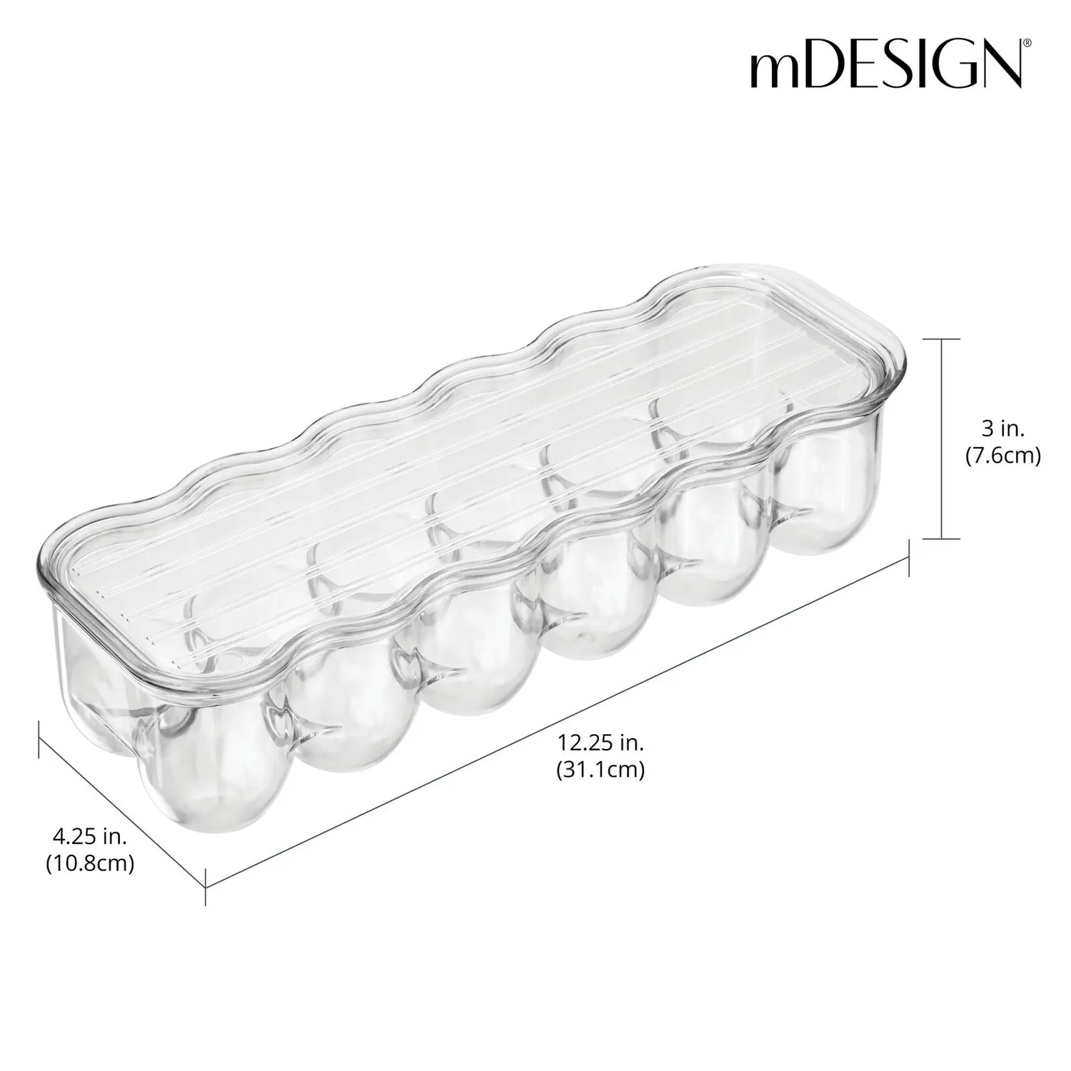 mDesign Eierbehälter 12 Eier mit Deckel transparent