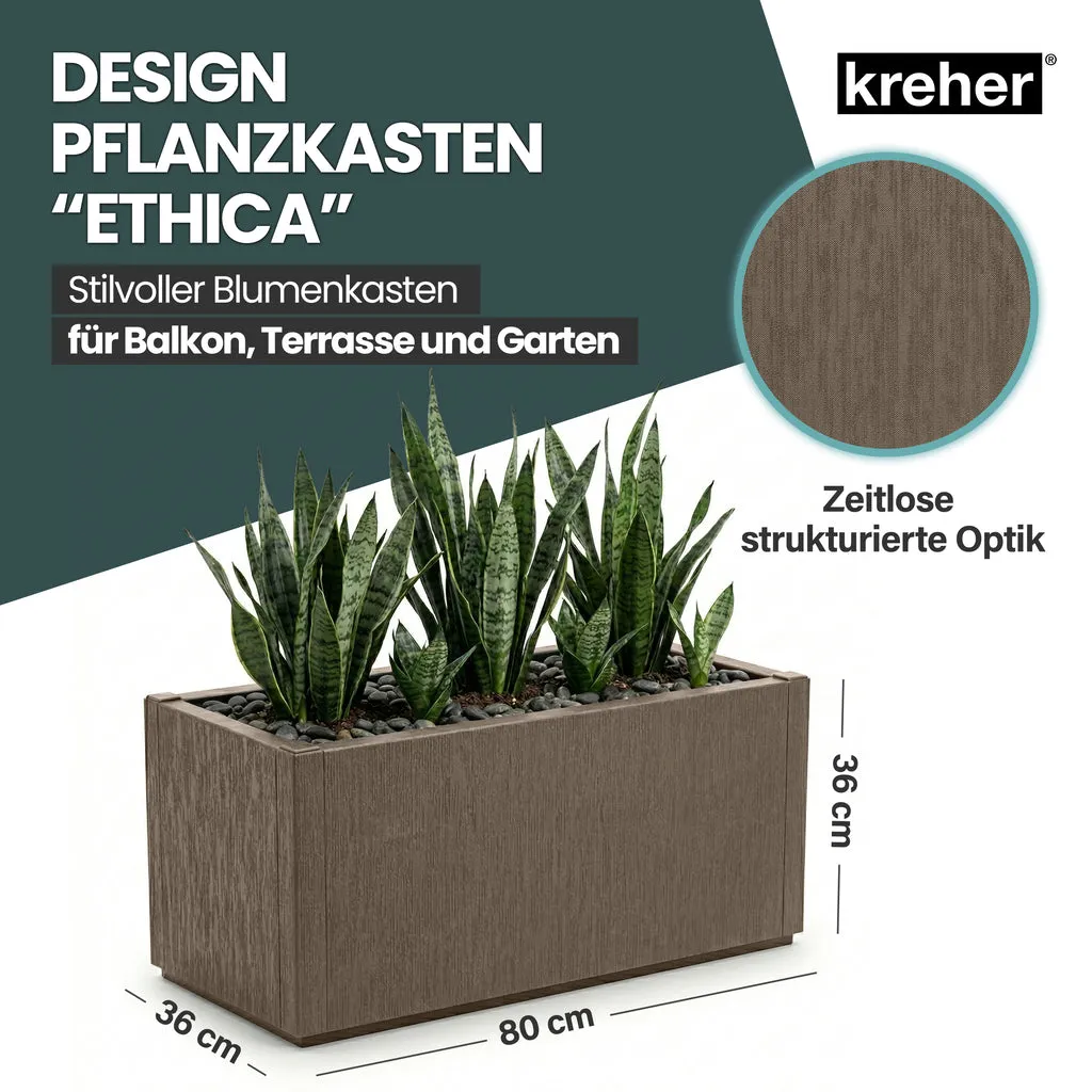 Kreher Ethica Pflanzkasten 80 cm Taupé breit 1 Stück