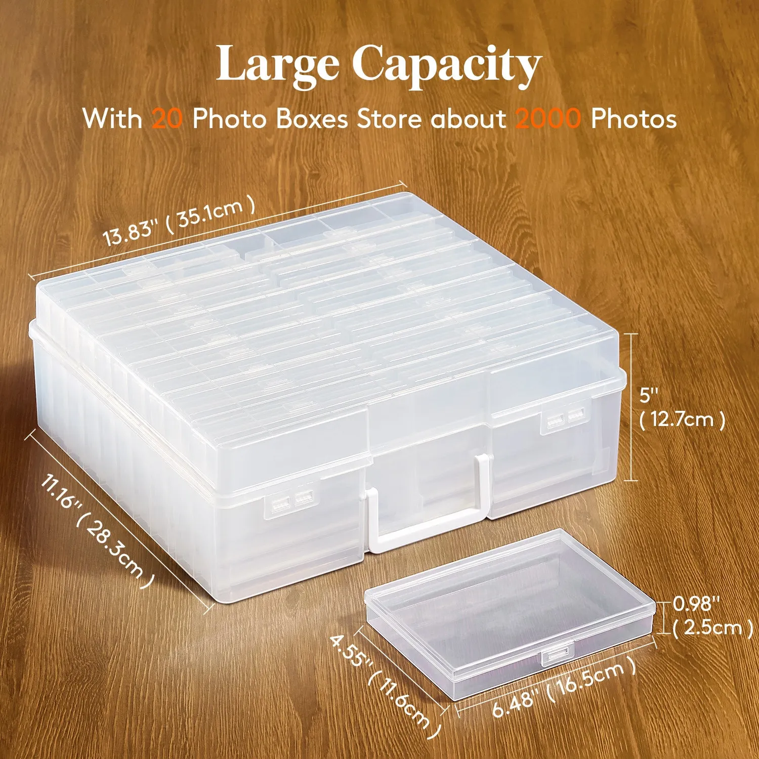 Lifewit Foto Aufbewahrungsbox 20 Fächer für 10x15