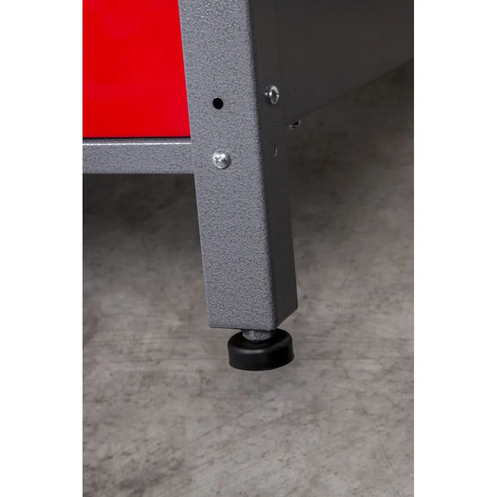 Kreher Werkbank Metall 120 cm Rot mit Tür Schublade