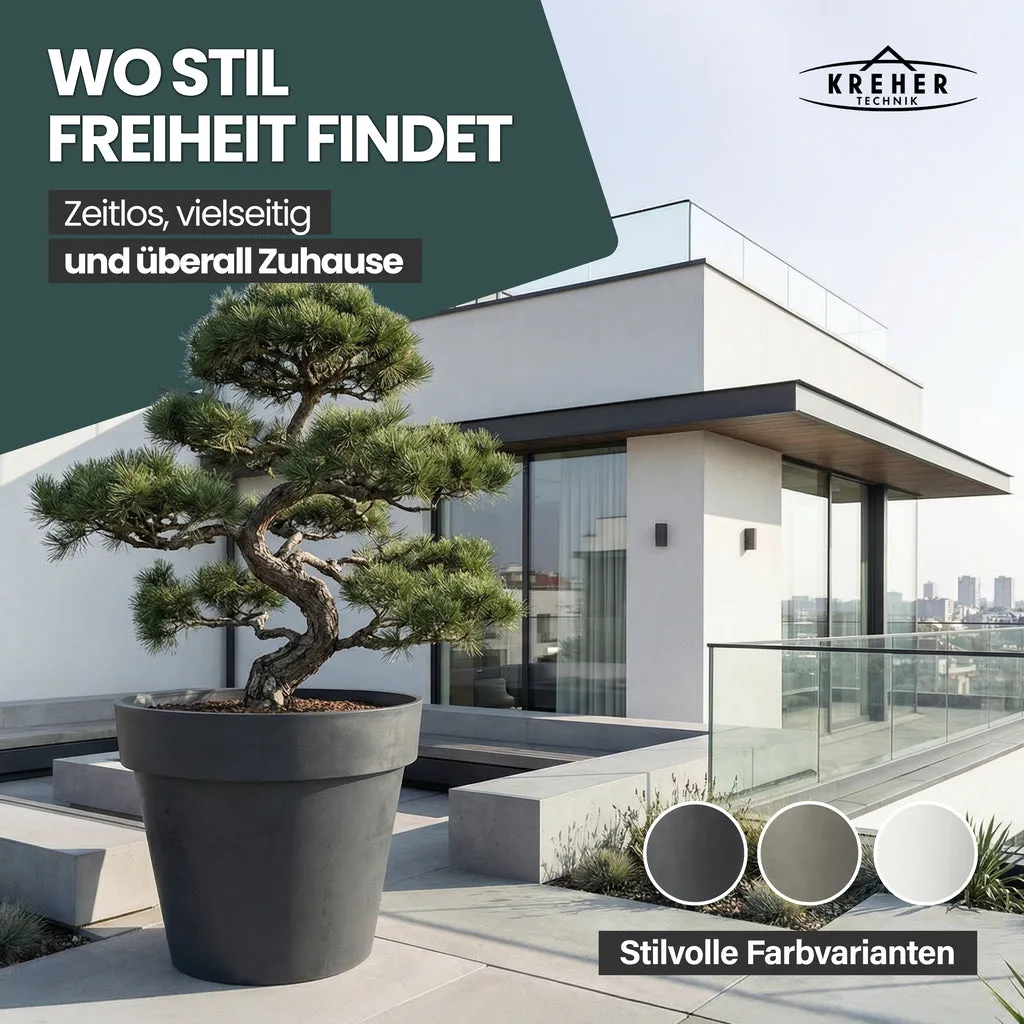 Kreher Like Pflanzkübel Ø79x69 cm anthrazit rollbar