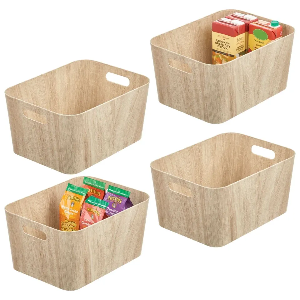 M Design Aufbewahrungsbox Karton 4er-Set weiß mit Griffen