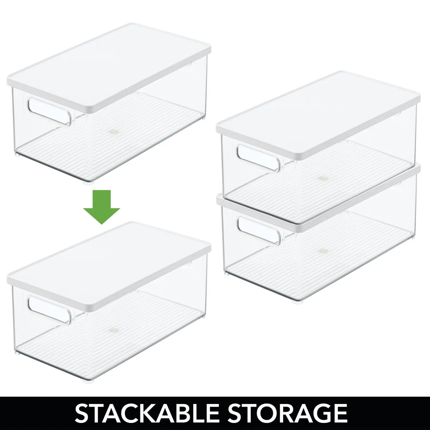 mDesign Kosmetik Organizer Box 2er-Set mit Deckel weiß
