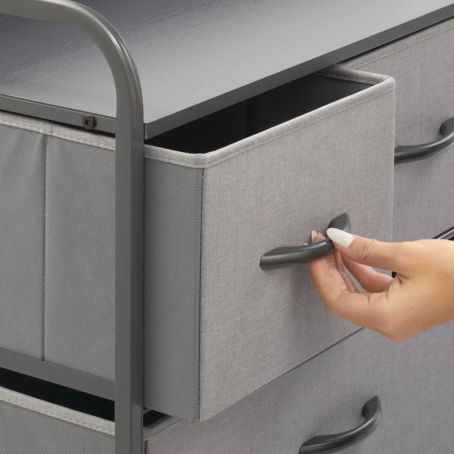 mDesign Kommode 5 Schubladen Stoffkommode grau hellgrau