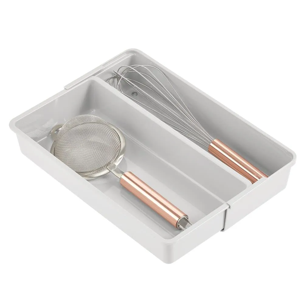 mDesign Schubladen Organizer 2er-Set hellgrau verstellbar