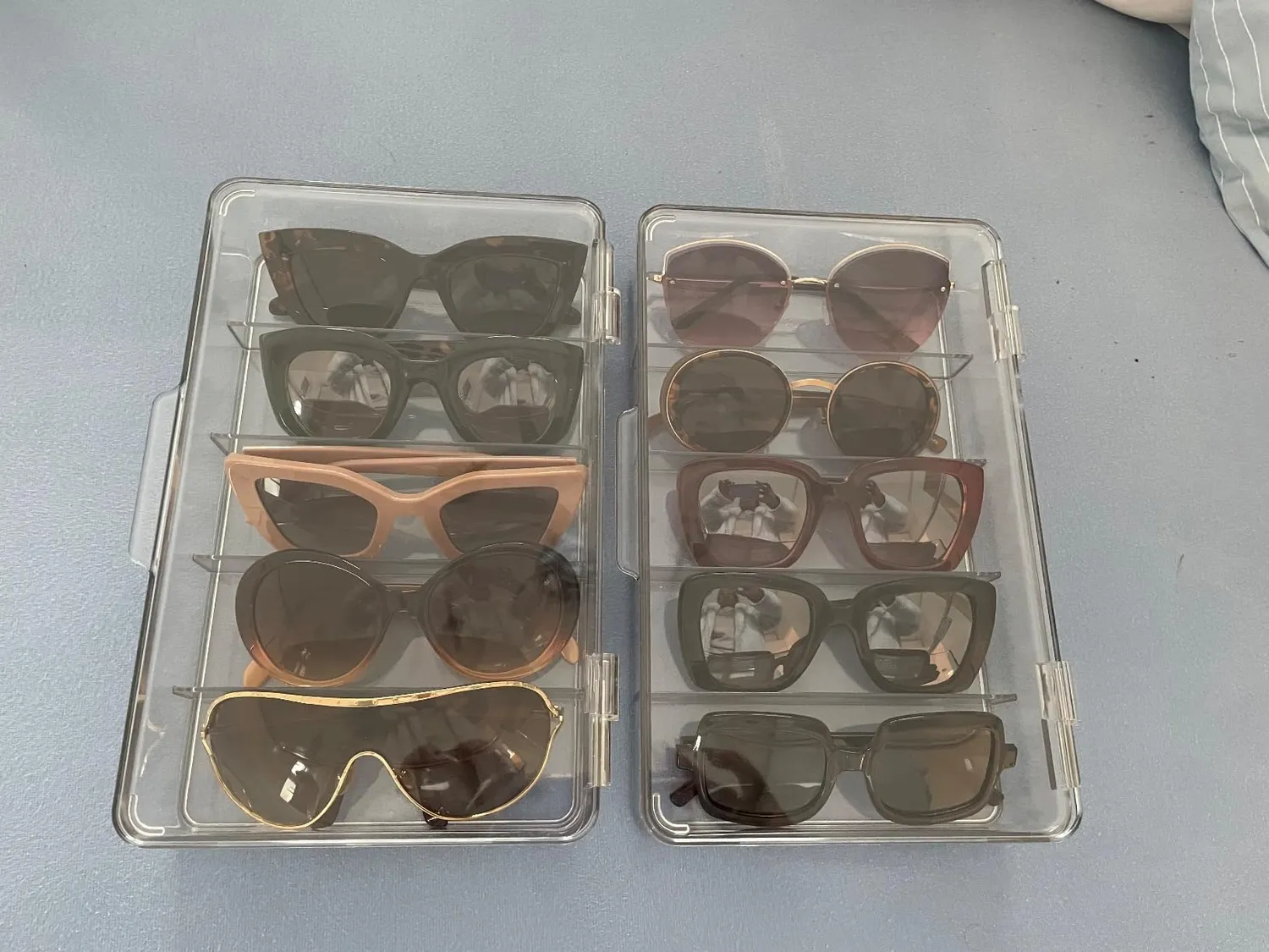 mDesign Brillenvitrine 2er-Set 5 Fächer stapelbar
