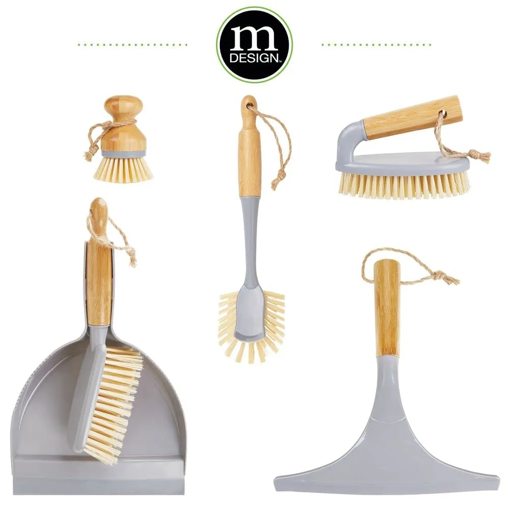 mDesign Spülbürste Bambus 2er-Set grau Küchenbürste