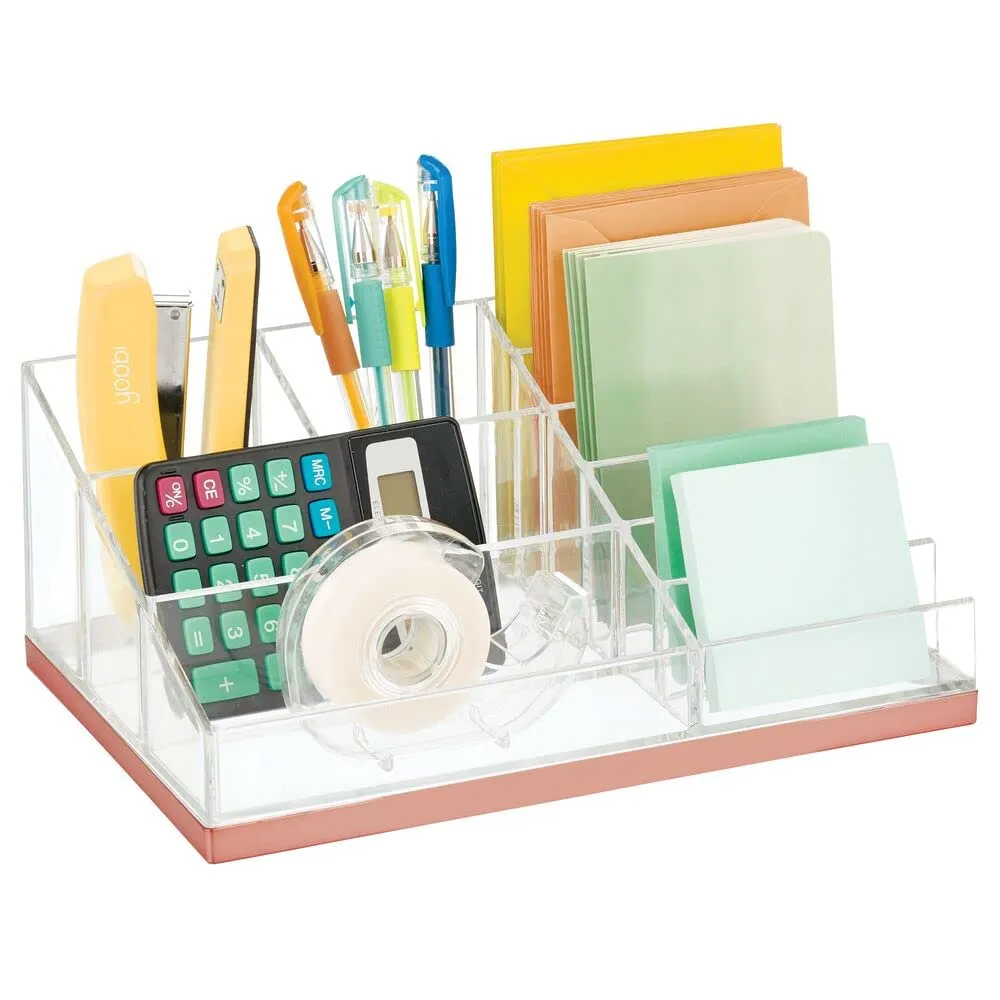 mDesign Kosmetik Organizer Rosegold 10 Fächer durchsichtig