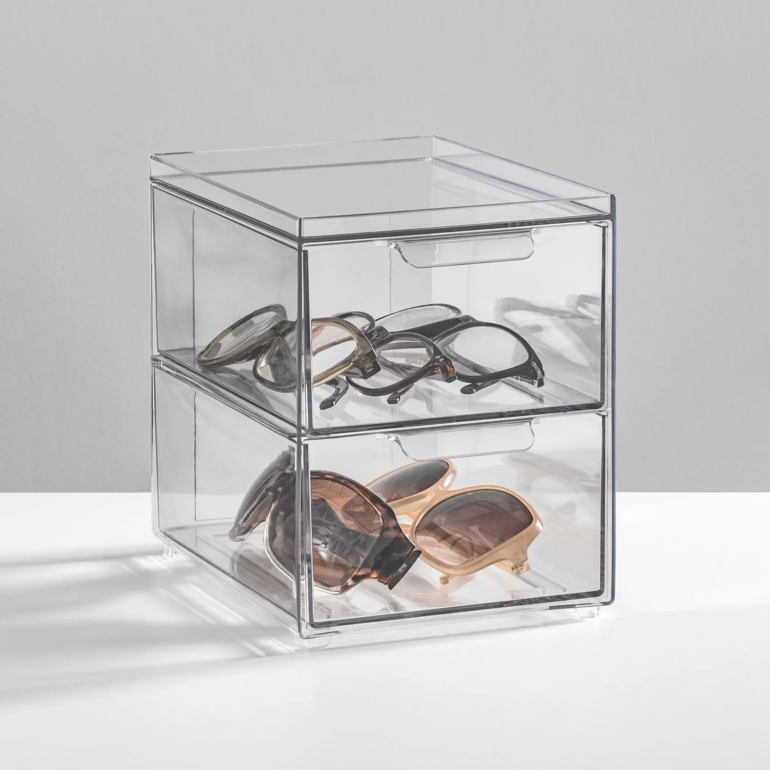 mDesign Schubladenbox Schuhbox transparent 2er-Set