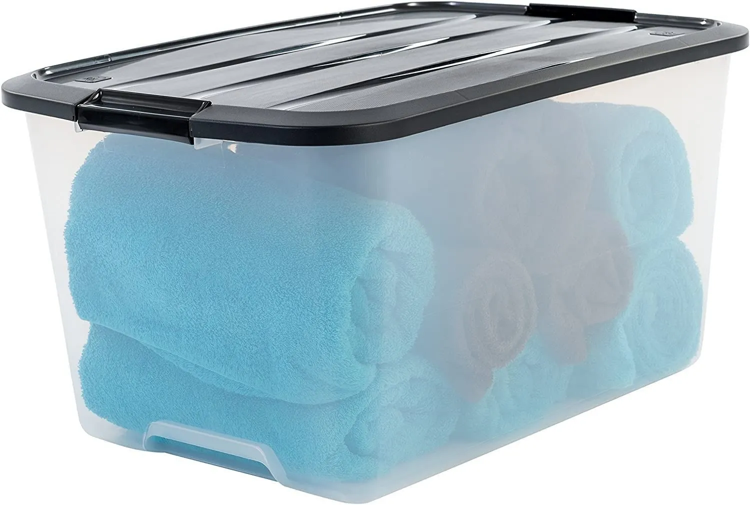 Iris Ohyama Aufbewahrungsbox 45L 3er-Set Schwarz Deckel
