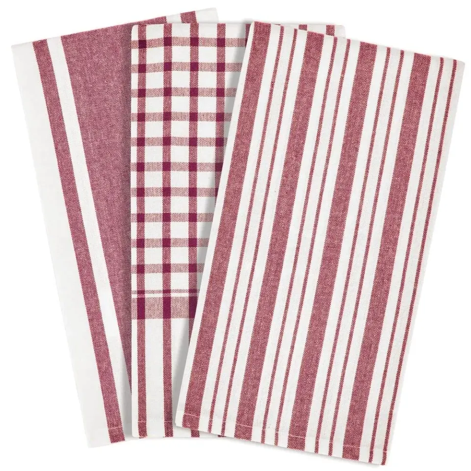 mDesign Geschirrtücher 3er-Set Rot Baumwolle 38x63 cm