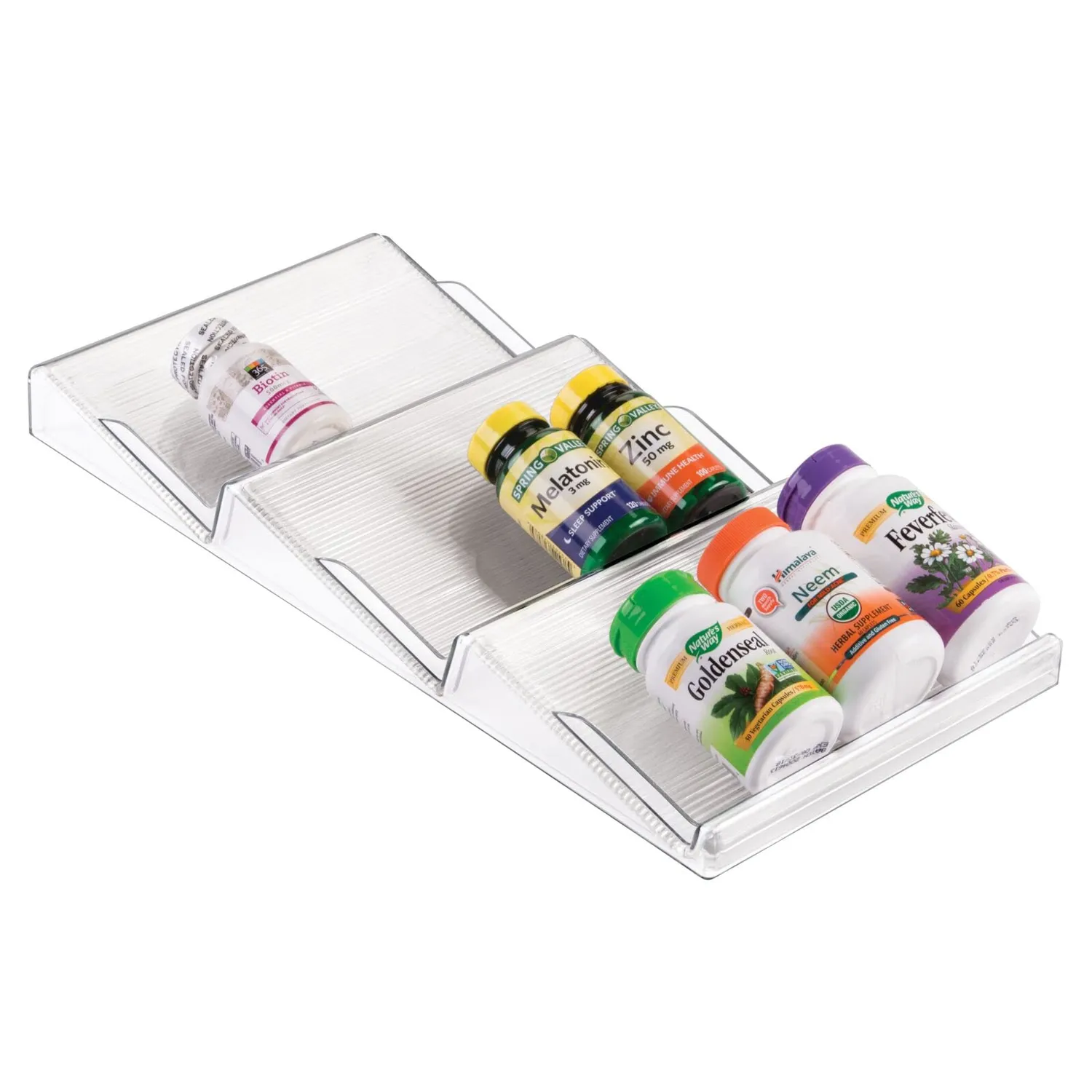 mDesign Schubladeneinsatz 3 Ebenen transparent ausziehbar
