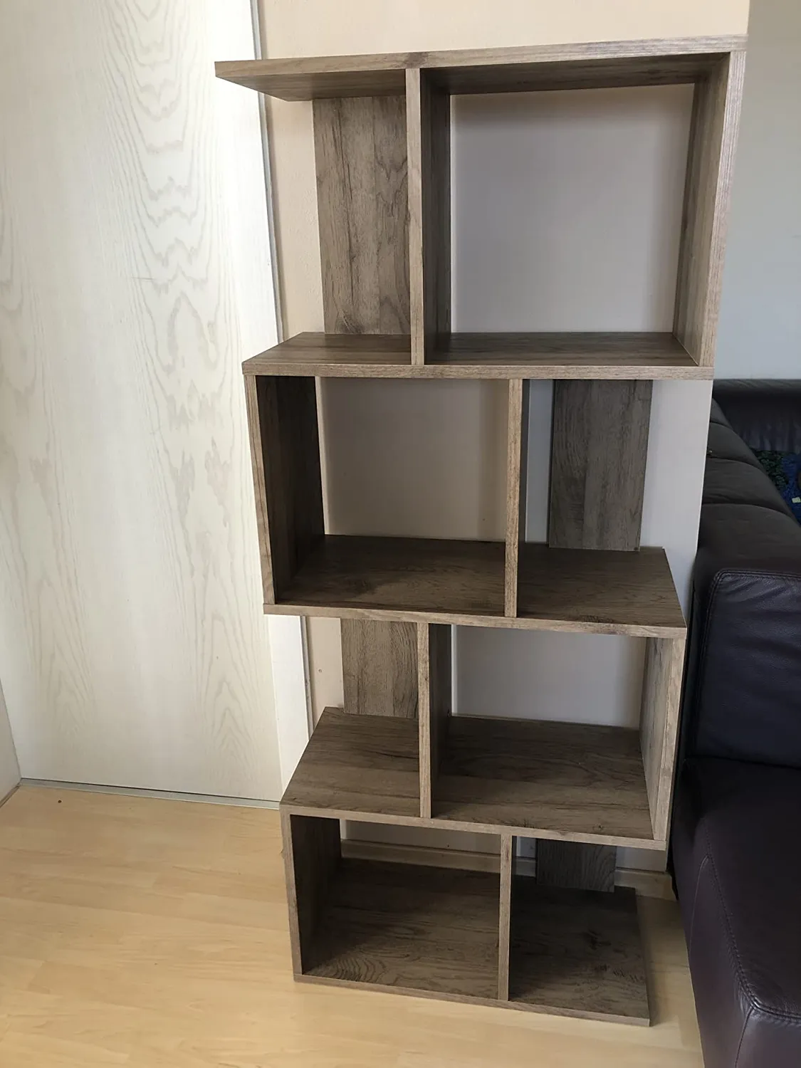 Iris Ohyama Display Shelf SRK-W3 Regal Hellbraun 3 Fächer S-Form