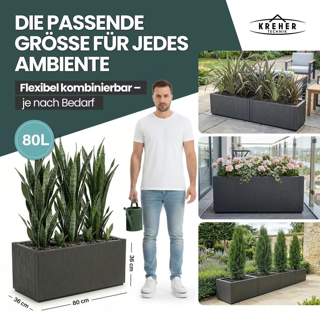 Kreher Ethica Pflanzkasten Breit Anthrazit 80cm 1 Stück