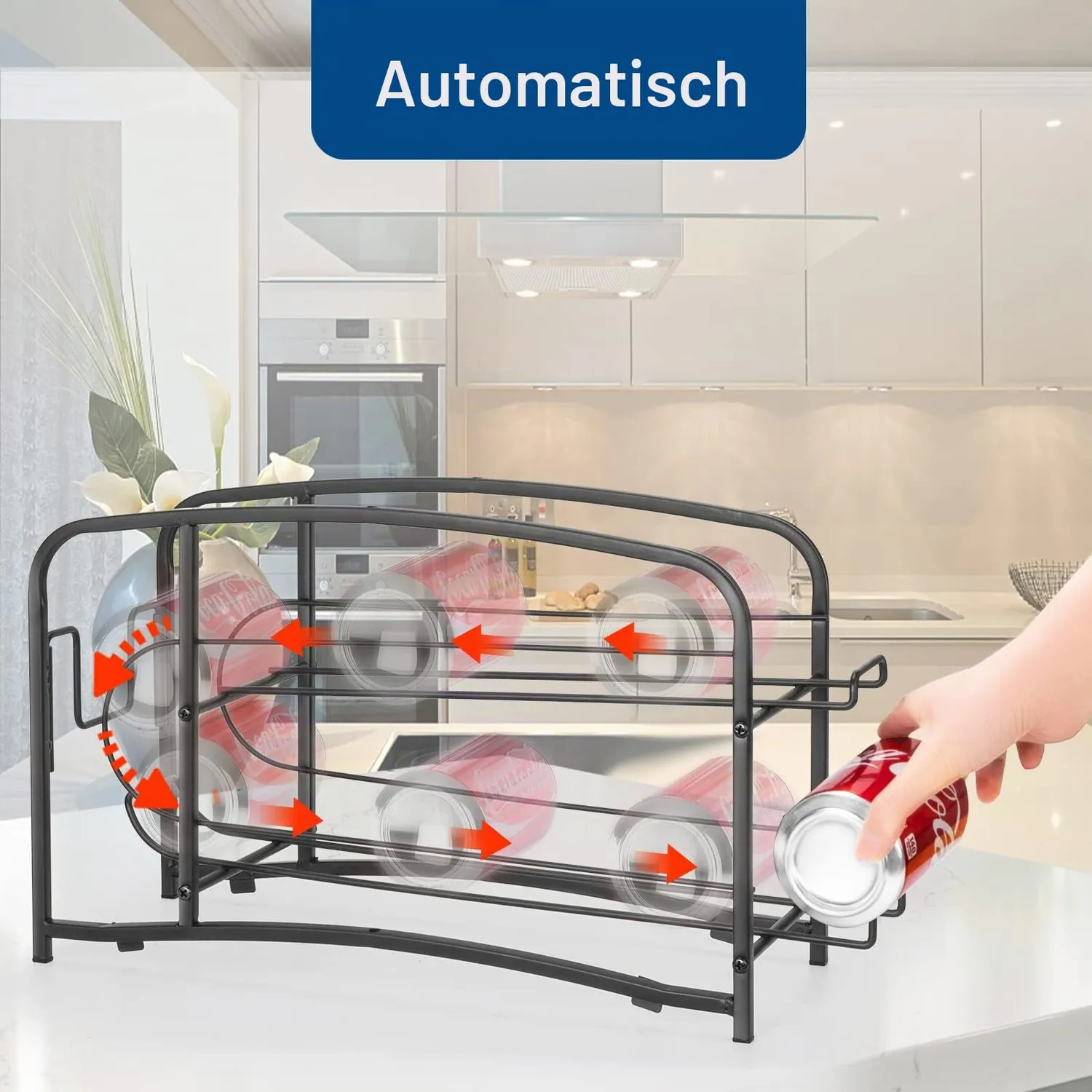 BOMCLAP Rollen Dosenspender Dosenhalter 2er-Set schwarz für 24 Dosen