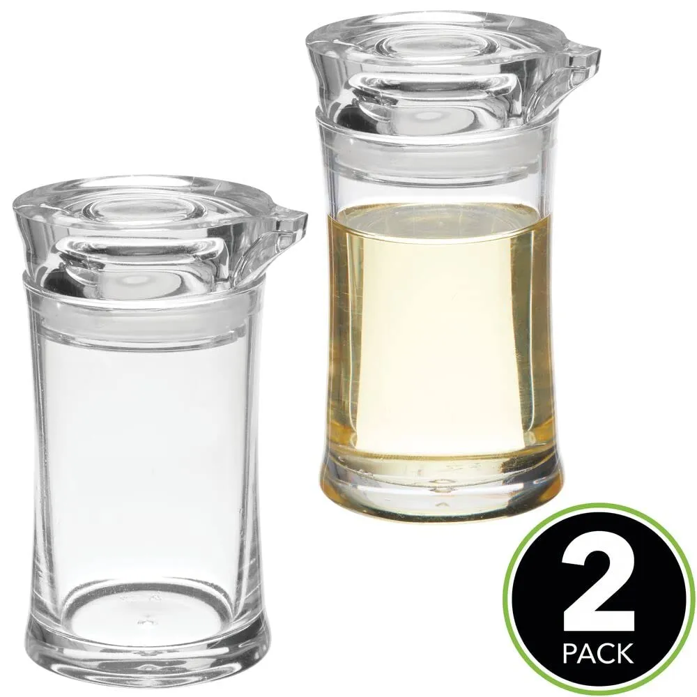 mDesign Dosierflasche Kunststoff durchsichtig 2er-Set mit Deckel