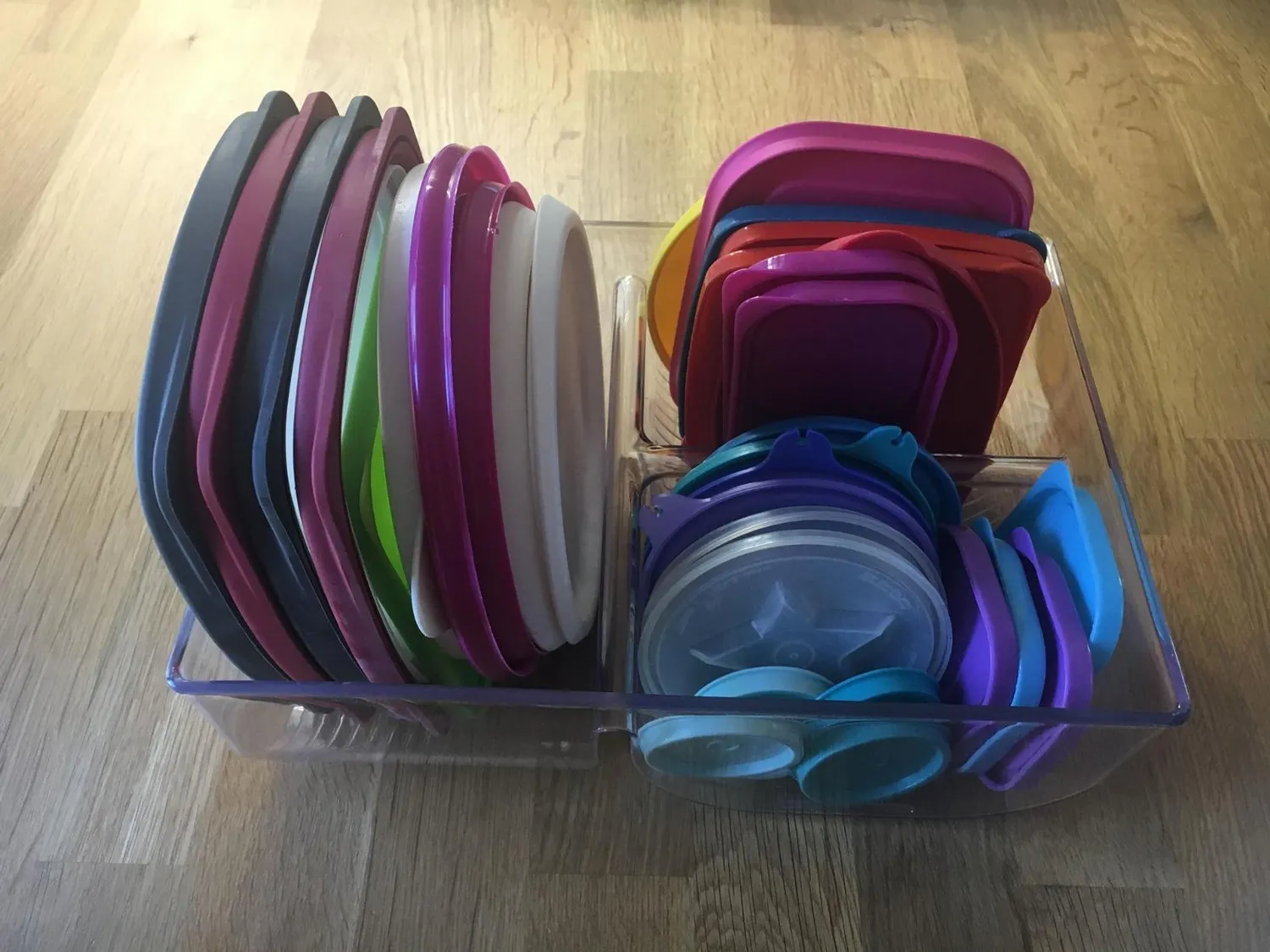 mDesign Deckelhalter 2er-Set durchsichtig Kunststoff stehend