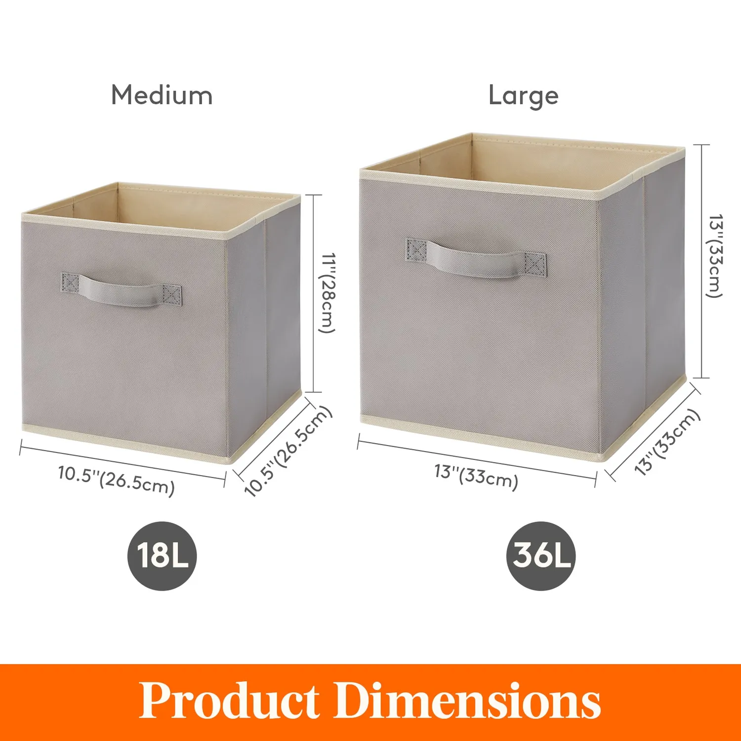 Lifewit Storage Cubes Stoffbox 16er 28cm hellgrau Vlies