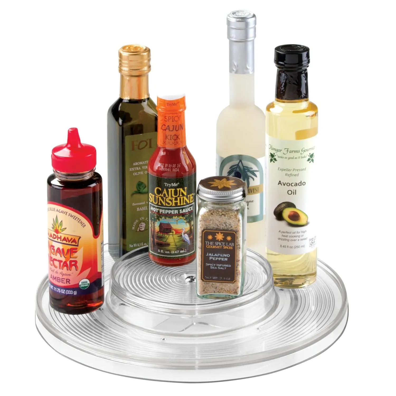 mDesign Lazy Susan Drehteller Organizer 2 Ebenen klar