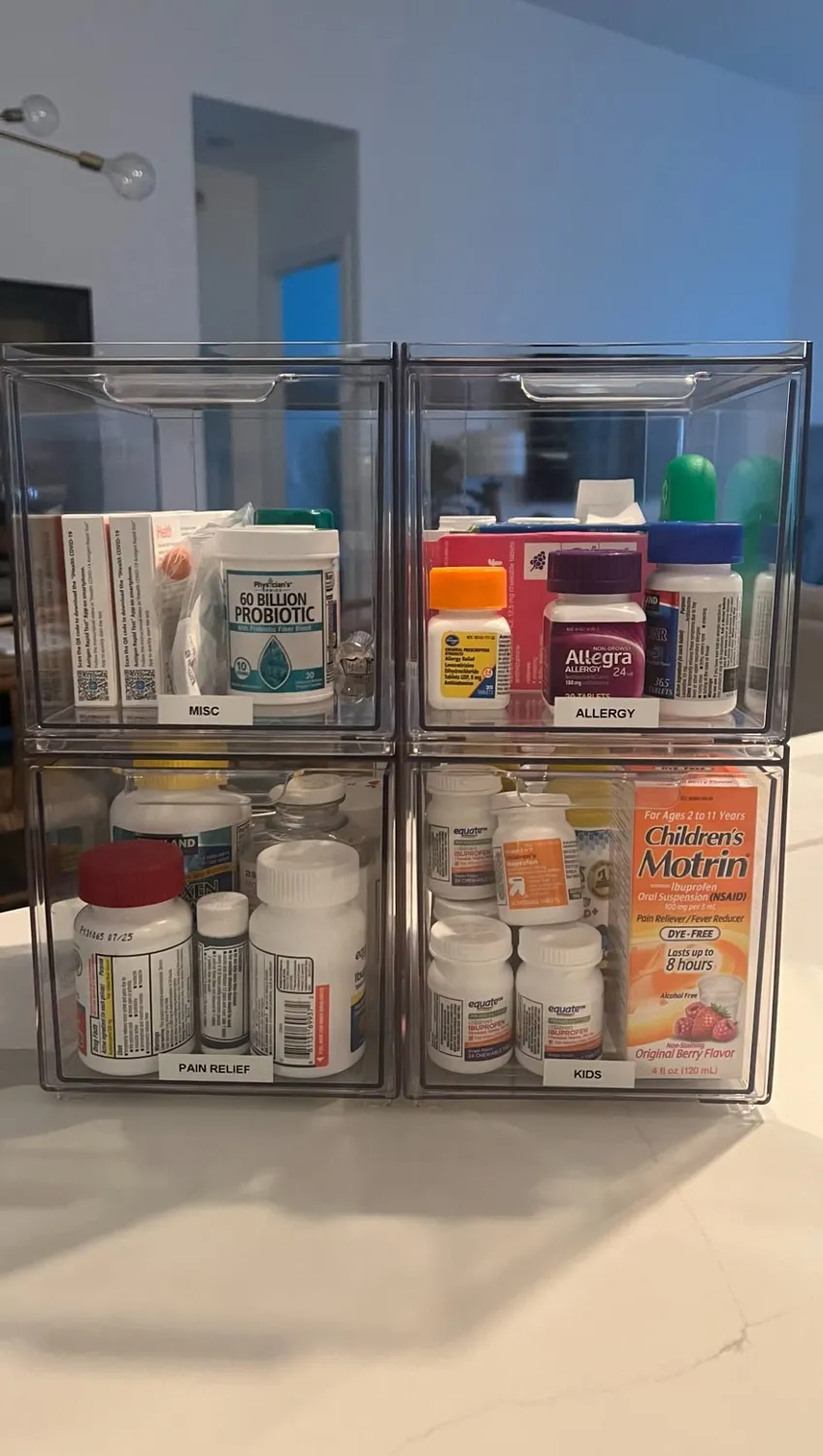 mDesign Kosmetikorganizer Schubladenbox 4er-Set transparent
