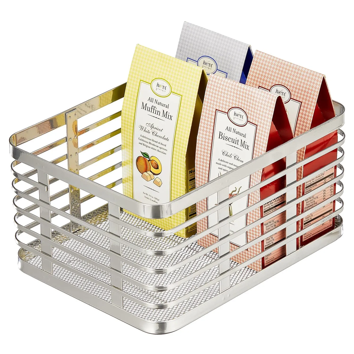 M Design Allzweckkorb Drahtkorb 6er-Set silberfarben