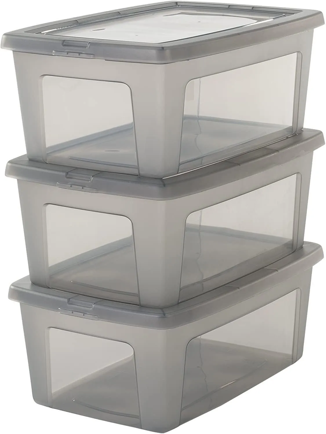 Iris Ohyama MCB-18 Aufbewahrungsbox 18L Grau 3er