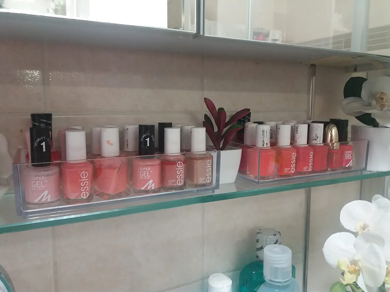 mDesign Kosmetik Organizer Aufbewahrungsbox 3er-Set durchsichtig stapelbar
